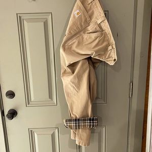 Carhartt Lined Tan Pants 38x30